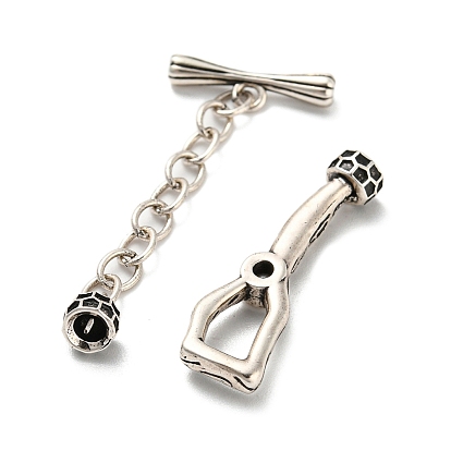 Eco-Friendly Brass Pave Clear Cubic Zirconia Toggle Clasps with Extended Chains, Cadmium Free & Lead Free