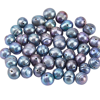 2 бусины из натурального культивированного пресноводного жемчуга, окрашенные, картофель