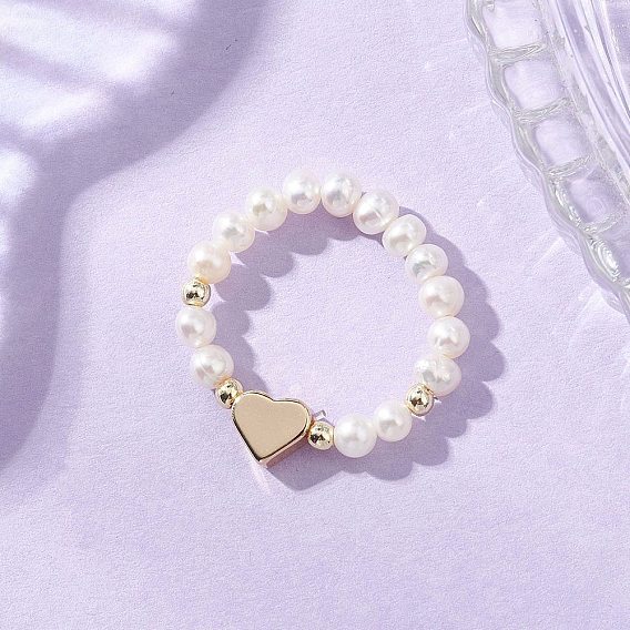 Регулируемые кольца на палец из натурального культивированного пресноводного жемчуга для женщин, стрейч-кольца