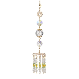 Стеклянные круглые подвесные ловцы солнца, бусины-кисточки для декора на открытом воздухе и в саду