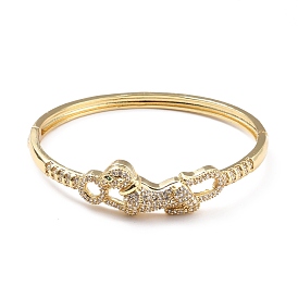 Браслет-манжета с леопардовым принтом из прозрачного кубического циркония, украшения из латуни для женщин, без кадмия и без свинца