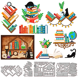 Тема книжной полки трафареты для резки углеродистой стали, для diy scrapbooking, Фотоальбом, декоративная бумага для тиснения, форма для поздравительных открыток