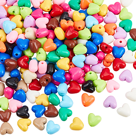 240шт. 8 пакетики непрозрачных акриловых бусин, сердце