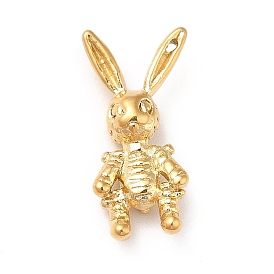 Ion Plating(IP) 304 Stainless Steel Pendants, Rabbit Charms