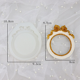 Oval with Bowknot Picture Frame Silicone Molds, for UV Resin, Epoxy Resin Craft Making