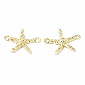 Rack Plating Alloy Connector Charms, Starfish Links, Lead Free & Cadmium Free & Nickel Free