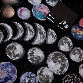 30Pcs Galactic Theme PET Waterproof Self-Adhesive Stickers, Planet Decals for DIY Scrapbooking