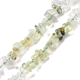 Natural Quartz Crystal & Prehnite Beads Strands, Chip