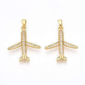 Латунные микро проложить кубического циркония подвески, без кадмия и без свинца, прелести самолета