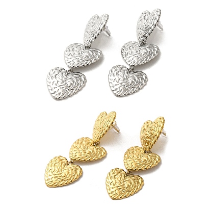 304 из нержавеющей стали болтаться серьги, текстурированное сердце