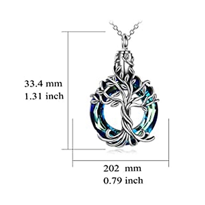 Stainless Steel Pendant Necklaces, Urn Ashes Necklace, Tree of Life