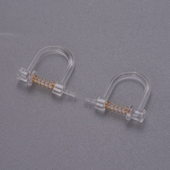 Plastic Clip-on Earring Findings, with Stainless Steel Findings