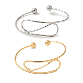 Изогнутые открытые браслеты-манжеты для женщин, ионное покрытие (IP) 304 динамометрические браслеты из нержавеющей стали