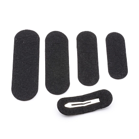 Non-woven Oval Snap Hair Clips Findings, Felt Pads Patches Appliques Non-Slip Barrettes Hair Accessories