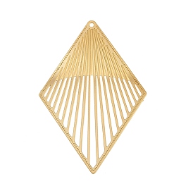 304 подвески из травленого металла из нержавеющей стали, ромбовидный шарм