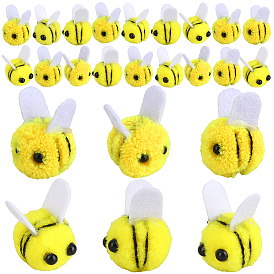 40 piezas 2 estilos abeja de fieltro de lana, diy artesanía decoración