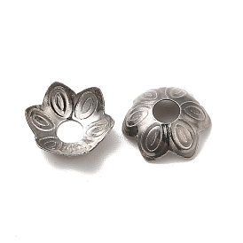 304 Stainless Steel Bead Caps, 6-Petal, Flower
