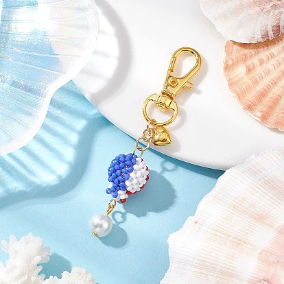 Подвеска из стеклянного бисера в виде воздушного шара, Сплав с застежками