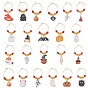 Halloween Alloy Enamel Wine Glass Charms, with Acrylic Beads, Mixed Shapes
