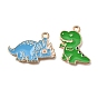 Aleación con colgantes de esmalte, encantos de dinosaurios, la luz de oro