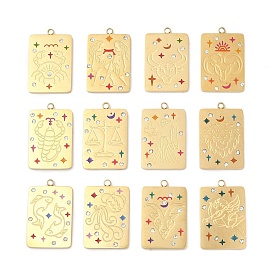 304 из нержавеющей стали стразы подвески, созвездия тема, золотые