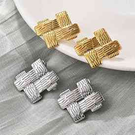 304 серьги-гвоздики из нержавеющей стали для женщин, тканый