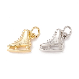 Brass Pendants, with Jump Rings, Cadmium Free & Lead Free, Long-Lasting Plated, Ice Skates