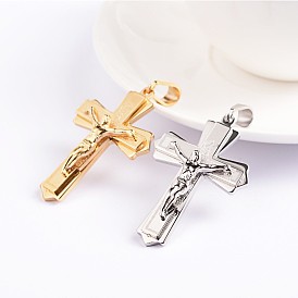 Croix crucifix thème de pâques 304 pendentifs en acier inoxydable, pour Pâques
