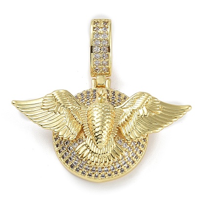 Placage de crémaillère en laiton micro pavé pendentifs en zircone cubique claire, plaqué longue durée, sans plomb et sans cadmium, brid