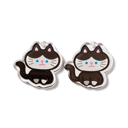 Transparent Acrylic Pendants, Cat