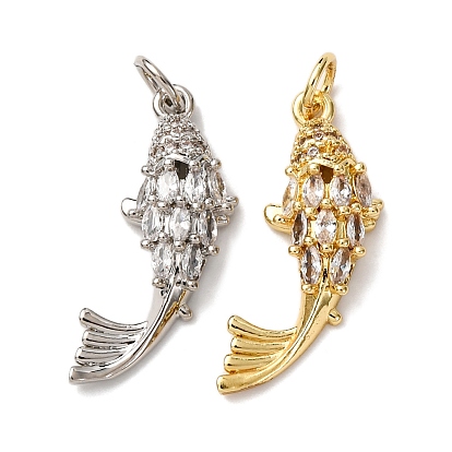 Латунные микро проложить кубического циркония подвески, с целью перехода в кольце, рыбы прелести, стойки покрытие, долговечный, без свинца и без кадмия