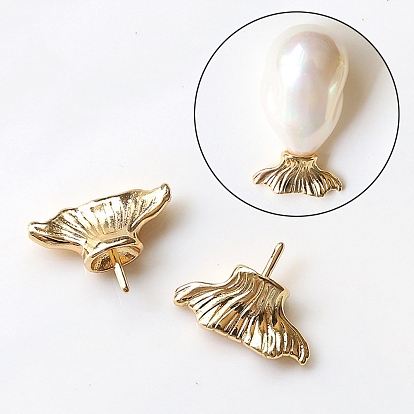 Brass Head Pins, for Ghost Witch Baroque Pearl Making, Angel Wing/Fishtail
