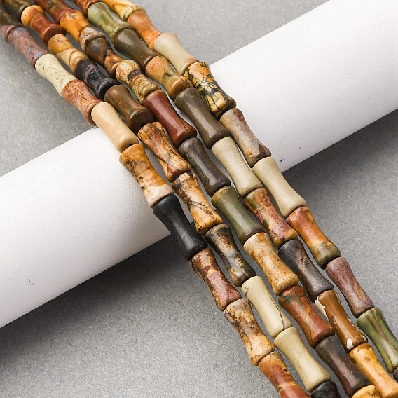 Натуральная полихромная яшма/камень Пикассо/нити бус из яшмы Пикассо, бамбуковая форма