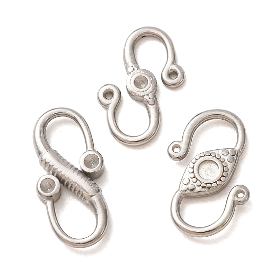 304 Stainless Steel S-Hook Clasps, Connector Charms for Jewelry Making