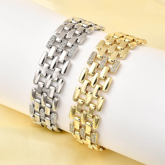 Браслеты-цепочки для часов из латуни для мужчин и женщин, с кубического циркония, долговечный, без кадмия и без свинца, стойки покрытие
