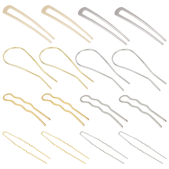 16шт 8 стильные железные и сплавные шпильки для волос зажимы и вилки для волос, для тонких густых волос
