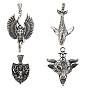 4 шт. 4 стиль 304 большие подвески из нержавеющей стали, щит и бафомет и бастет и форма кита