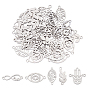 40Pcs 5 Style 304 Stainless Steel Links Connectors, Laser Cut, Mixed Shapes