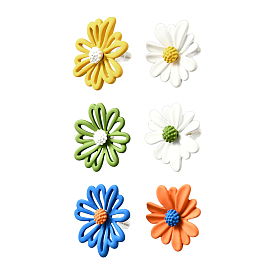 3 пары 3 акриловые серьги-гвоздики с цветами ромашки, с 925 серьгами из стерлингового серебра, асимметричные серьги, слева и справа, платина