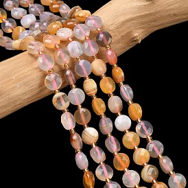 Натуральный красный агат бисер нитей, с бисером, граненый ромб, плоско-круглые