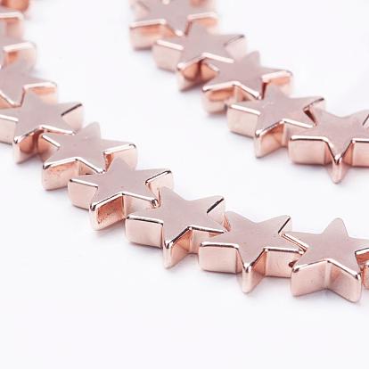 Electroplate Non-Magnetic Synthetic Hematite Beads Strands, Star