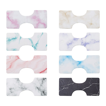 240 шт 8 цветные бумажные ожерелья видеокарты, прямоугольник с мраморным рисунком