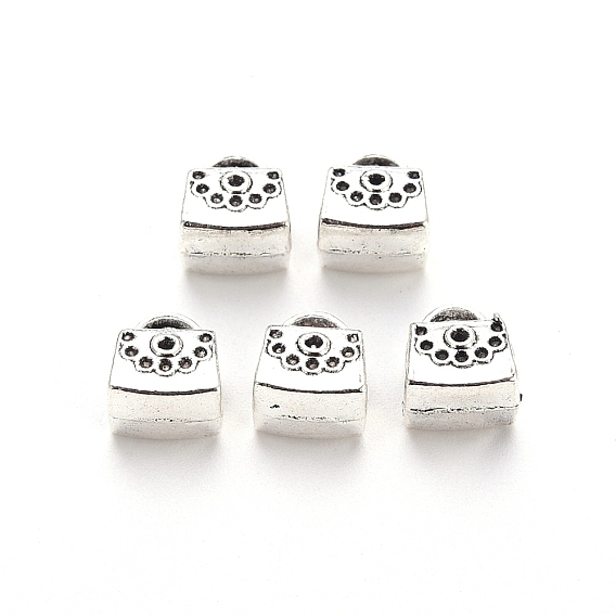 Тибетский стиль сплава европейские шарики горный хрусталь настройки, бусины с большим отверстием, без кадмия и без свинца, мешок руки