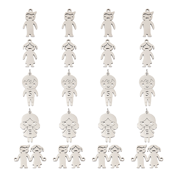 20 шт. 5 стиль 304 подвески и соединительные элементы из нержавеющей стали, лазерная резка, человек