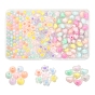 240Pcs 3 Style Transparent Acrylic Beads, Frosted, Bead in Bead, Mix-shaped