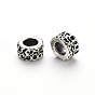 Tibetan Style Alloy European Beads Settings for Enamel, Large Hole Beads, Cadmium Free & Lead Free, Column with Spots