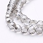 Electroplate Glass Beads Strands, Faceted(32 Facets), Round