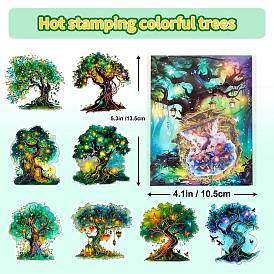 30Pcs PET Tree Stickers, Self-Adhesive Stickers, for DIY Photo Album Diary Scrapbook Decoration