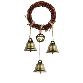 Wood with Bell Wind Chime Decorations, Witch Stuff Wiccan Altar Decor