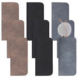 9 шт. 3 цвета футляры для очков из искусственной кожи, прямоугольные